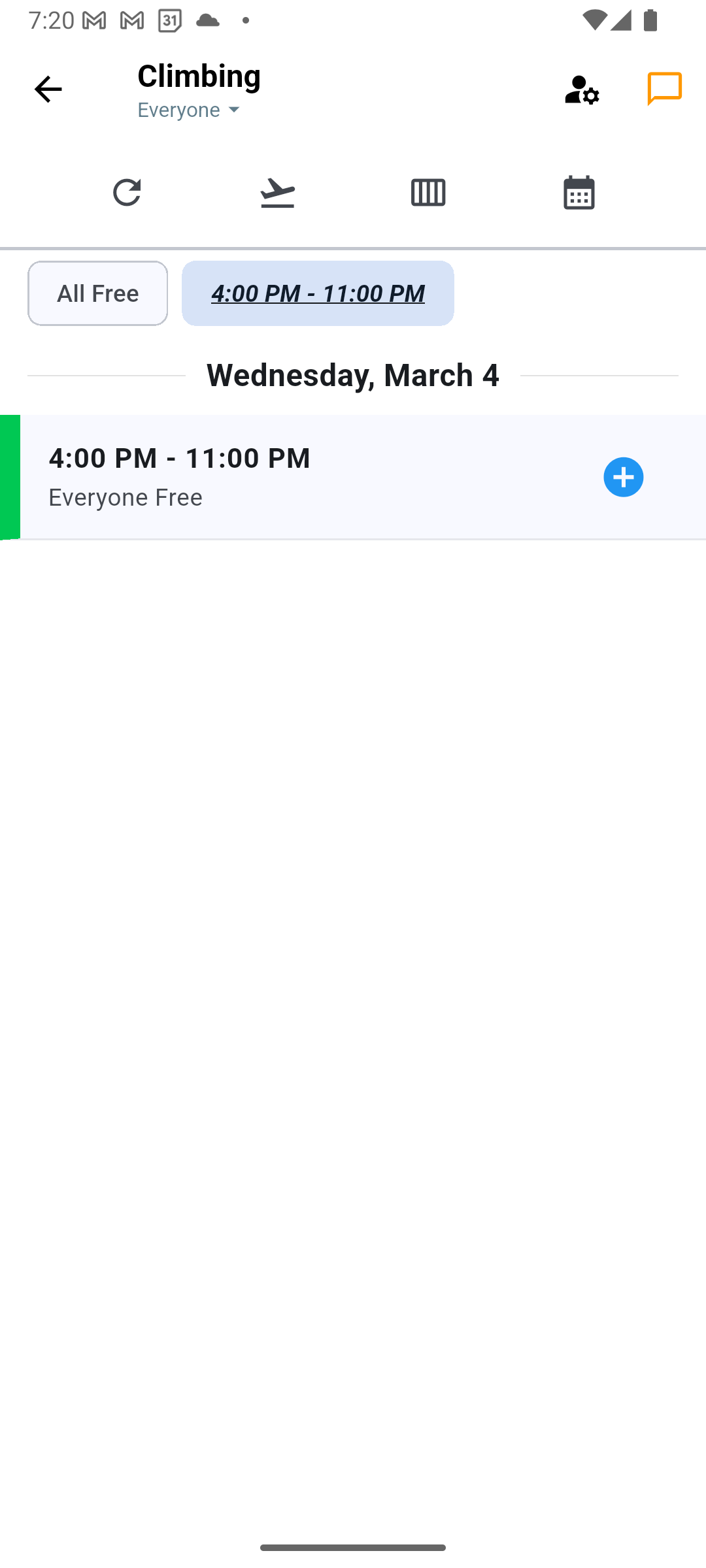 Tap person or gear icon